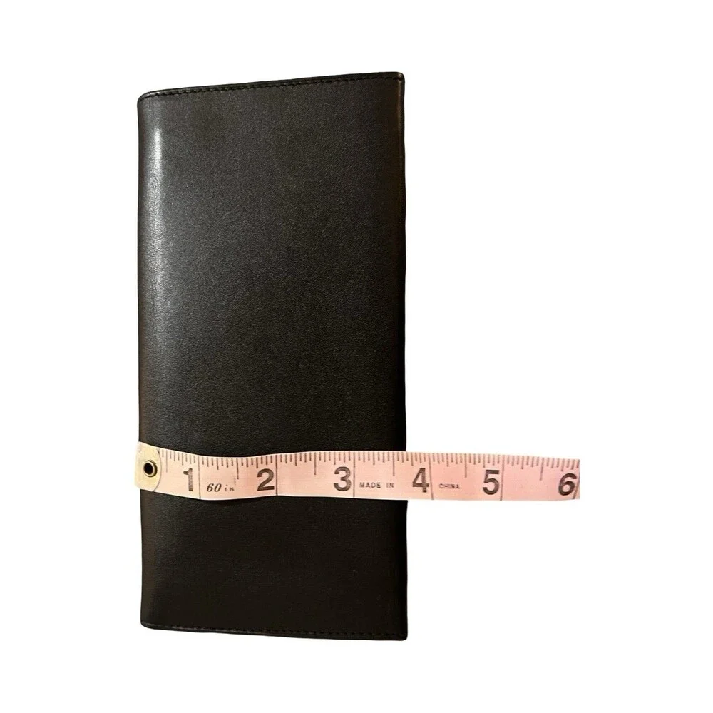 Dunhill *Mint*Smooth Black Leather Long Bifold Clean Wallet Mens/Womens Unisex